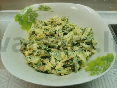 Salotos su midijomis, daržovėmis ir žolelėmis Žingsnis 5