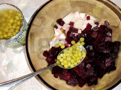 Salotas su burokėliais „Nedovinigret“ Žingsnis 3