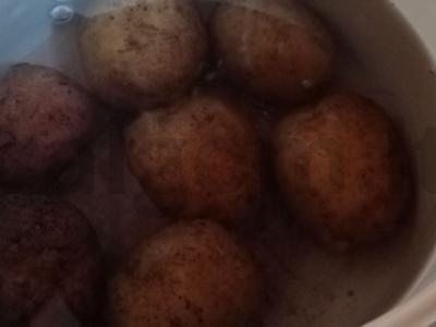 Bulvių kotletai su šonine Žingsnis 1