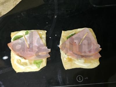 Užkandis iš sluoksniuotos tešlos su grūdėta garstyčia Žingsnis 4