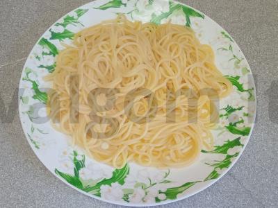 Spagečiai su keptais daržovėmis ir kalakutienos faršu Žingsnis 6