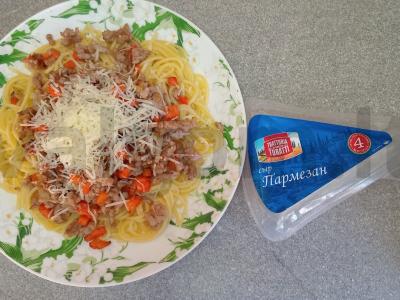 Spagečiai su keptais daržovėmis ir kalakutienos faršu Žingsnis 8