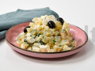 Kiaušinių ir žaliojo svogūno salotos pagrindine nuotrauka