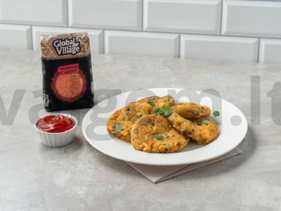 Lęšių kotletai su džiovintais pomidorais ir alyvuogėmis pagrindine nuotrauka