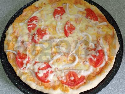 Pica su kalmarais ir krevetėmis Žingsnis 10