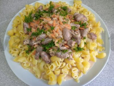 Troškinti vištienos širdelės su varškės sūriu pagrindine nuotrauka