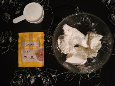 Varškės įdaras blynams Žingsnis 1