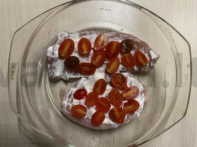 Vištienos filė su pomidorais ir sūriu Žingsnis 3