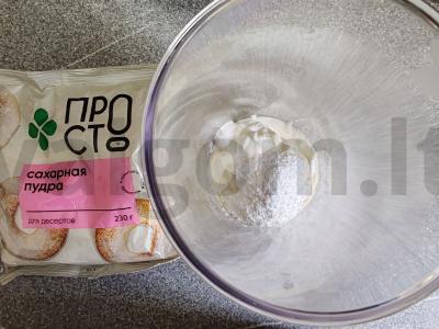 Desertas „Kremiškai-kavos melionas“ Žingsnis 1