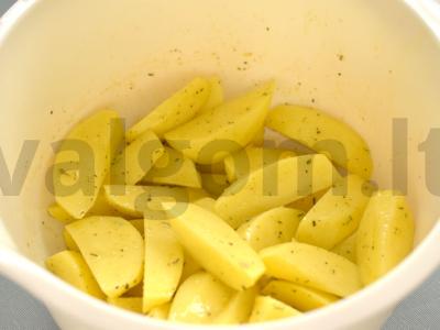 Bulvės, keptos orkaitėje su žaliąja pupelių Žingsnis 2