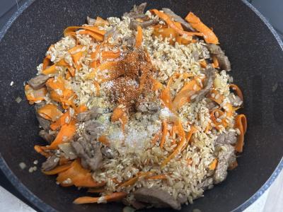 Rudųjų ryžių plovas su jautiena Žingsnis 5