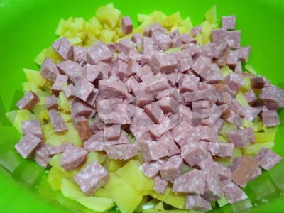 Okroška su rūkytomis dešromis ant duonos kvašo Žingsnis 3