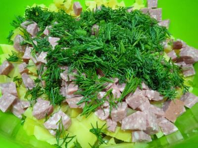 Okroška su rūkytomis dešromis ant duonos kvašo Žingsnis 4