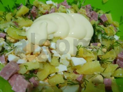 Okroška su rūkytomis dešromis ant duonos kvašo Žingsnis 6