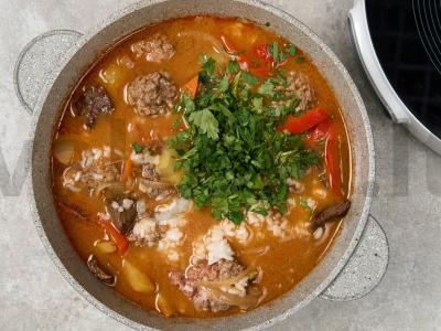 Uzbekų sriuba „Mastava“ Žingsnis 9