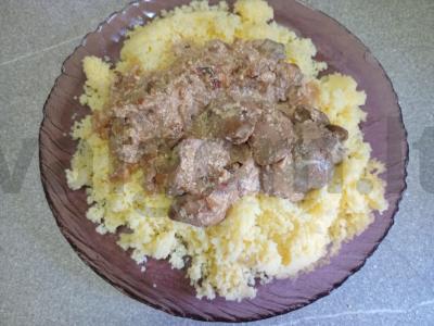 Troškinta vištienos kepenėlė su kuskuso garnyru Žingsnis 9