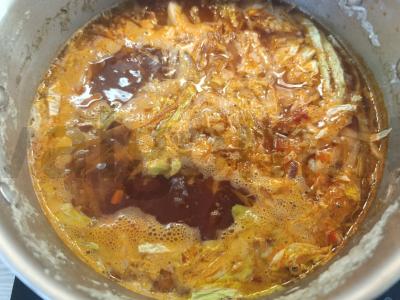 Šaltibarščiai su jauna kopūstais ir kiauliena Žingsnis 9