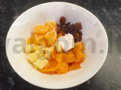 Citrusų salotas „Pelėdų namelis“ Žingsnis 2