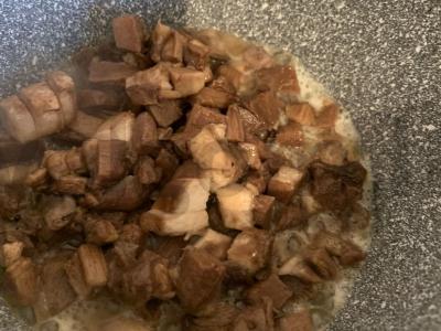 Įdaras blynams iš baltųjų grybų ir sūrio Žingsnis 2