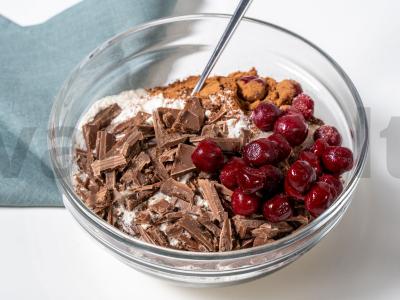 Vaisių ir šokolado keksiukai Žingsnis 2