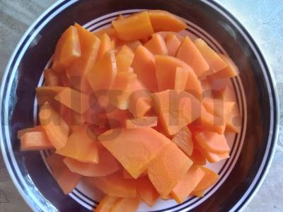 Bulvės pomidorų ir sojų padaže Žingsnis 7