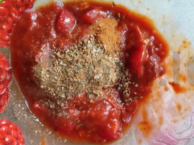 Bulvės pomidorų ir sojų padaže Žingsnis 12