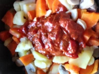 Bulvės pomidorų ir sojų padaže Žingsnis 15