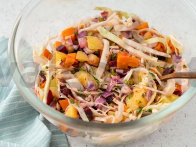 Vinegretas be agurkų Žingsnis 10