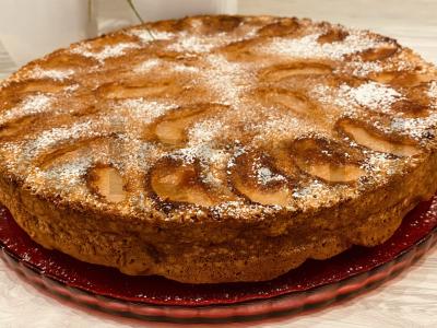 Obuolių šarlotė su vaniliniu cukrumi ir cukraus pudra Žingsnis 7