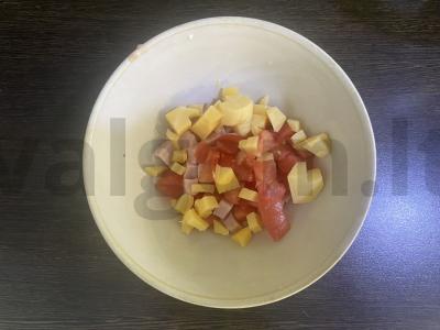 Karšti sumuštiniai su kumpiu ir sūriu orkaitėje Žingsnis 3