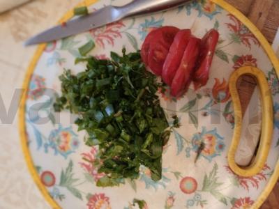 Tortilija su sūriu, kadagio šonine ir raugintais kopūstais Žingsnis 2