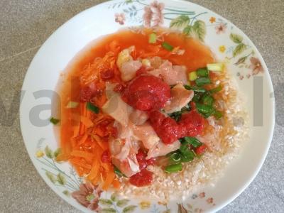 Rizotas, keptas puode su vištienos filė ir pomidorų padažu Žingsnis 5