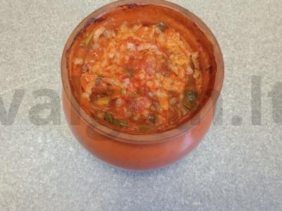 Rizotas, keptas puode su vištienos filė ir pomidorų padažu Žingsnis 9