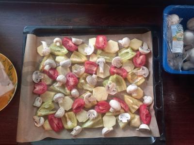 Žuvis, kepta su daržovėmis ir grybais Žingsnis 2