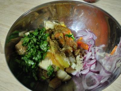 Gruziniškas salotas su keptais daržovėmis Žingsnis 4