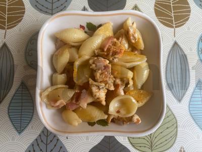 Patiekalas „Čaretti“ su vištienos filė ir makaronais Žingsnis 8