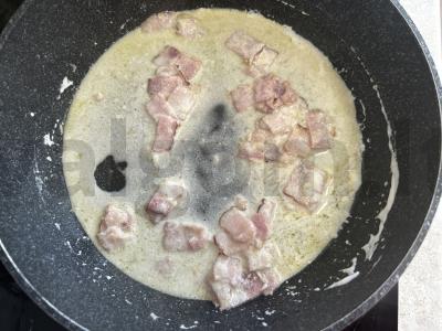 Grietinėlės makaronai su šonine per 15 minučių Žingsnis 4