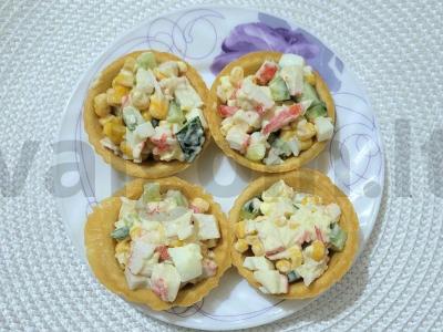 Krabų tartaletės šventiniam stalui pagrindine nuotrauka