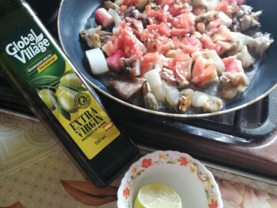 Jūros gėrybių makaronai Žingsnis 3