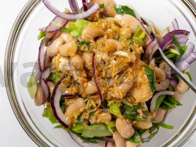 Pupelių ir vištienos salotos Žingsnis 12