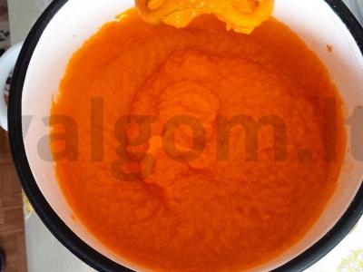 Moliūgų kremas su rūkytais mėsos gaminiais Žingsnis 9