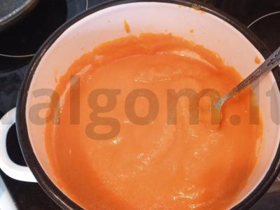 Moliūgų kremas su rūkytais mėsos gaminiais Žingsnis 10