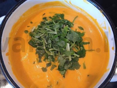 Moliūgų kremas su rūkytais mėsos gaminiais Žingsnis 14