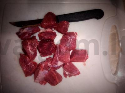 Raudonasis ryžiai su mėsa ir grybais Žingsnis 2