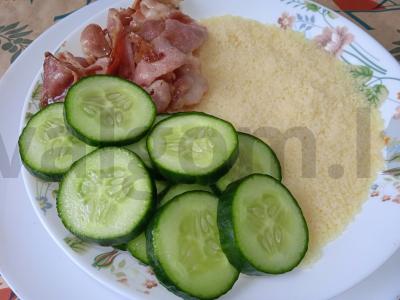 Kuskuso, bekono ir daržovių dubuo Žingsnis 5