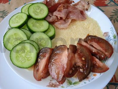 Kuskuso, bekono ir daržovių dubuo Žingsnis 6