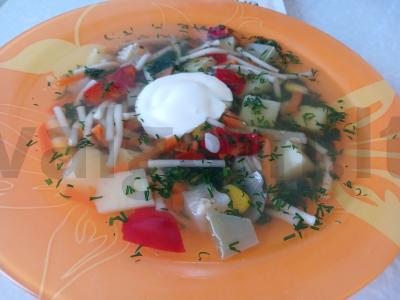 Vegetariškas daržovių sriuba su žolelėmis pagrindine nuotrauka