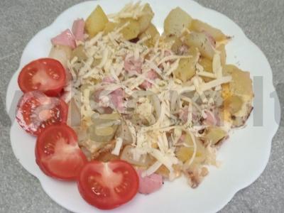 Ispaniška tortilija su virtomis dešromis ir sūriu pagrindine nuotrauka