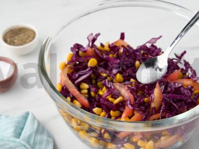 Raudonosios kopūstų salotos su majonezu Žingsnis 5