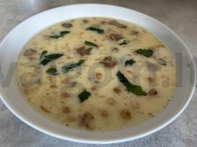 Grybų sriuba su lydytu sūriu pagrindine nuotrauka